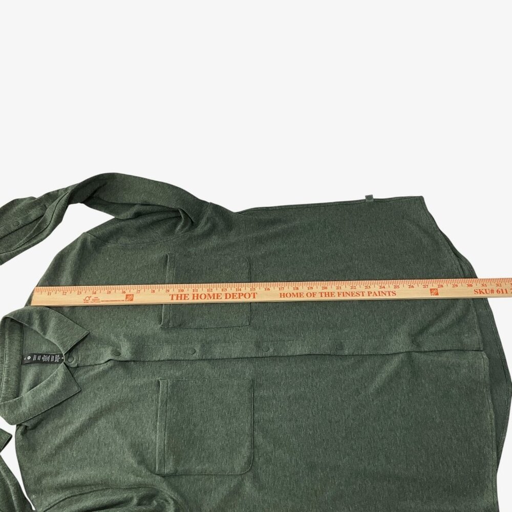 Lululemon Soft Knit Overshirt Heathered Smoked Spruce Mens Size XL Snap - Picture 9 of 10